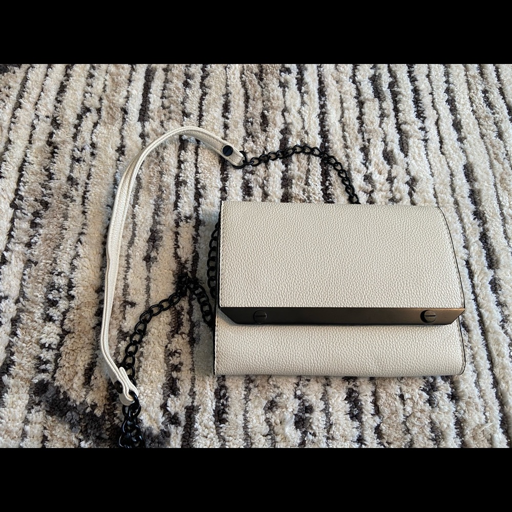 White and black purse